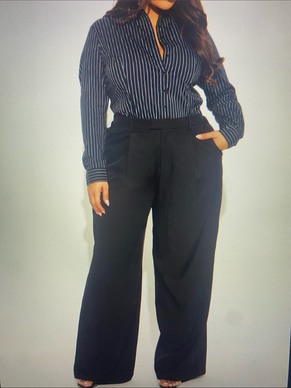 NWT Fashion Nova One Step Ahead Stripe Shirt - Black/White